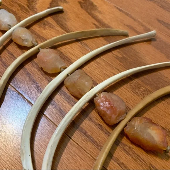 Bone Necklace Crystal Breastplate Tribal Warrior Medicine Goddess Costume - Picture 3 of 6